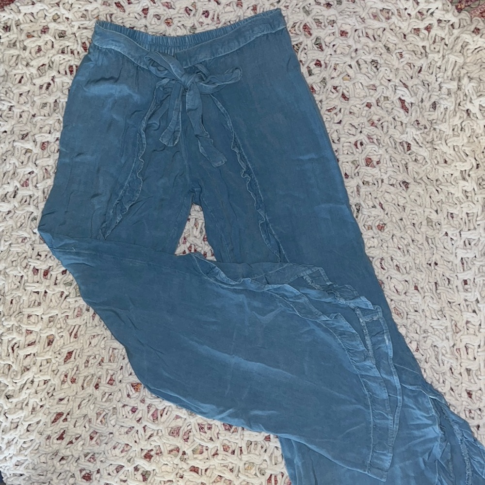 Style Envy M light blue flowy wide leg pants